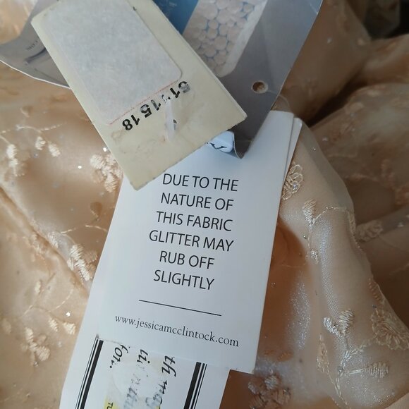 NWT Jessica McClintock Vintage Dress 14 Strapless Maxi Chiffon Peach Formal - Picture 10 of 13